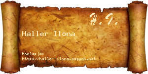 Haller Ilona névjegykártya